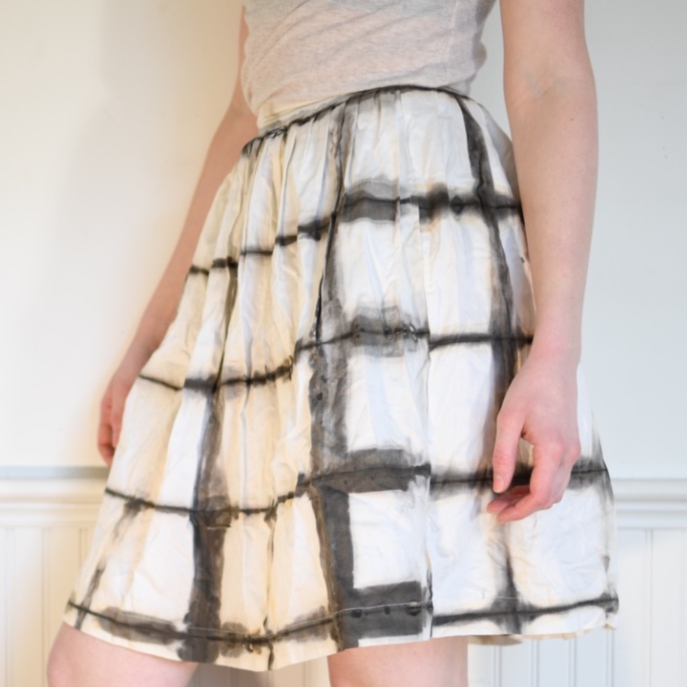 Anthropologie Windowpane Skirt
